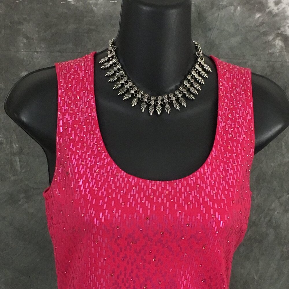 BEAUTIFUL St John knit pink rhinestones embellished evening dress size 2 - Picture 4 of 7